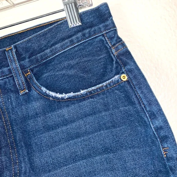 FRAME LE MINI RAW STAGGER EDGE DENIM MINISKIRT SIZE 29